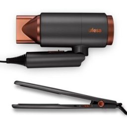 Ufesa Pack secador + plancha My glamour set. Gris