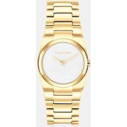 Calvin Reloj de mujer Unite 25100122 de acero inoxidable pavonado en oro amarillo. Blanco