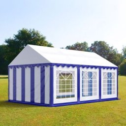 TOOLPORT 3x6 m Carpa para fiestas, PVC 700, azul-blanco - (6147)