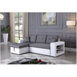 Habitat et jardin Sofá esquinero convertible/reversible "Axel" - Blanco/Gris