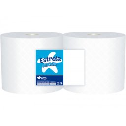 Papel secamanos industrial amoos 2 capas 222 mm x 400 m paquete de 2 rollos