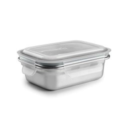 Ibili Keepklin - Recipiente Rectangular De 0.6l En Acero Inoxidable Apto Microondas