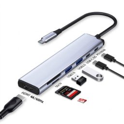 Concentrador USB-C 7 en 1 Dam Electronics HDMI 4K 60Hz PD 100W