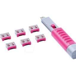 SMARTKEEPER SK UL03PKPK - Cerradura de puerto, USB tipo A, 6 piezas, con llave, rosa