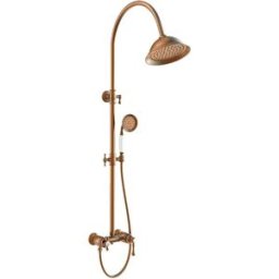 Leeds Columna de ducha mecánica retro cobre cepillado Essebagno