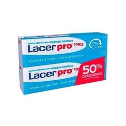 Lacer Pro Forte Crema Adhesiva para Prótesis Dentales 2x70g