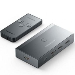 Switch HDMI 8K Vention AKRH0 3x HDMI Hembra/USB-C/Aleación de aluminio/Niquelado