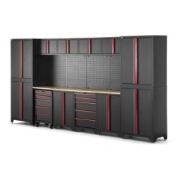 HBM sistema de taller modular 12 piezas, negro rojo