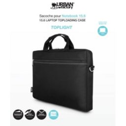 Maletín Urban Factory Toplight para portátil 15,6" negro resistente y ligero