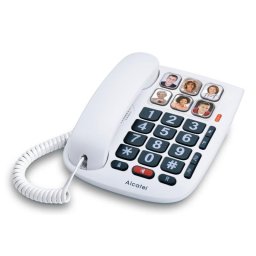Teléfono Analógico Alcatel TMAX 10+ Teclas Grandes Amplificador Audio Blanco
