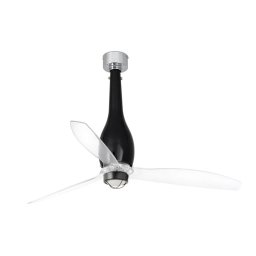 Faro Eterfan Ventilador de Techo con Luz y Motor DC Negro Brillo/Transparente