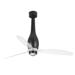 Faro Eterfan Ventilador de Techo con Luz y Motor DC Negro Mate/Transparente