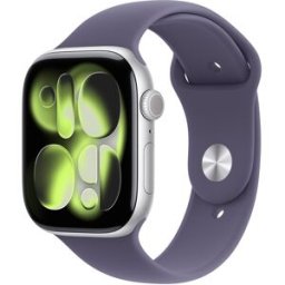 Apple Watch Series 11 GPS 46mm Aluminio plata con Correa Deportiva Niebla Lila (M-L). Aluminio Plata