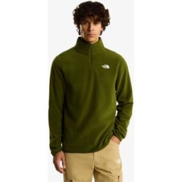 The North Face Forro polar con cremallera de 1-4 de hombre Glacier . (XXL) Verde