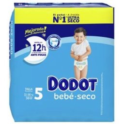 dodot Pañal Bebé Seco 12 H T5 36 uds