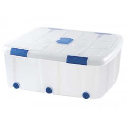 Contenedor plastico plasticforte 100 litros n 15 transparente con tapa 330x800x600 mm