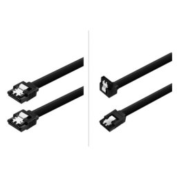 Cable SATA III PC Racing Pack 4 Uds (2+2) 0,5 m Negro