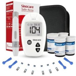 Sinocare Safe Accu Kit Medidor Glucómetro + 100 + Punción