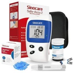 Sinocare Safe-Accu2 Kit Glucosa Glucómetro + 50 Tiras + Punción