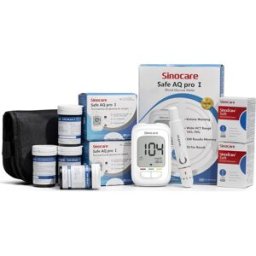 Sinocare Safe Aq Pro I Kit Glucómetro + 100 Tiras + 100 Lancetas