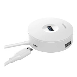Hub USB Baseus CAHUB-F02 Blanco, 4 Puertos (1 USB 3.0, 3 USB 2.0), 5Gbps, 0.25m
