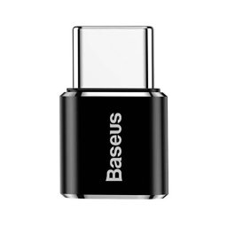 Adaptador Baseus ABMU24ABK microUSB a Type-C Negro Plata compacto resistente