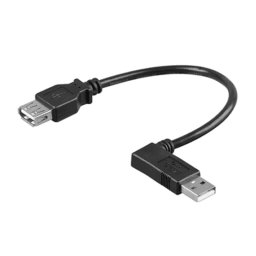 Goobay Cable Acodado USB-A a USB-A Macho/Hembra 0.15m Negro