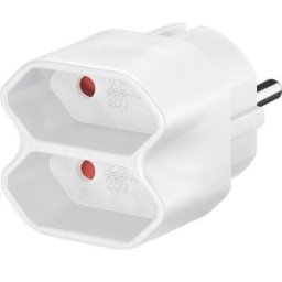 Goobay Adaptador Doble Enchufes Europeos Blanco