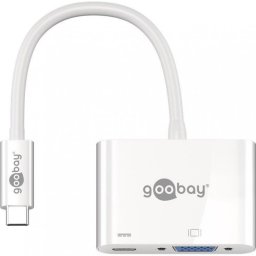 Goobay Hub USB-C/VGA a USB-C Macho/Hembra 0.15 m Blanco