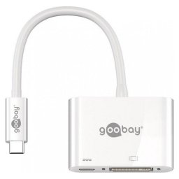 Goobay Cable Adaptador DVI/PD a USB-C 15cm Blanco