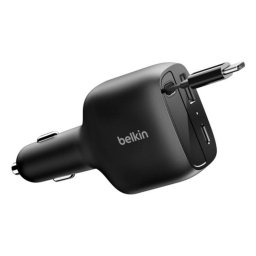 Cargador de coche Belkin BoostCharge CCC001HQBK 75 W USB-C retráctil y USB-A