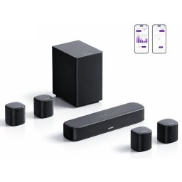 Ultimea Barra de Sonido 7.1ch 350W con Subwoofer 5.25', 4 Altavoces Surround, Bluetooth