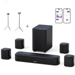 Ultimea Barra de Sonido 7.1 330W para TV con 4 Altavoces Surround, Soportes Gratis