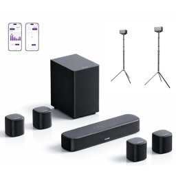 Ultimea Barra de Sonido 7.1 350W para TV con 4 Altavoces Surround, Soportes Gratis