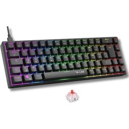 Teclado The G-Lab Keyz Titanium mecánico 65% con RGB y switches rojos