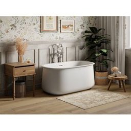 Unique Bañera exenta blanca mate - 130 x 74 x 60 cm - 195 L - CALDRIA