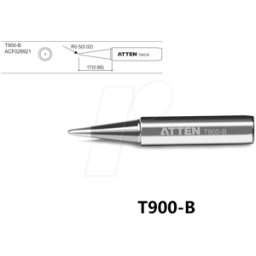 ATTEN T900-B - Punta de soldadura, 0,5 mm, en forma de lápiz, recta