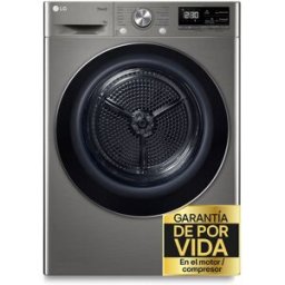 LG Secadora 9 kg Condensación, Bomba de calor - RH90V9PV2N. Inox antihuellas