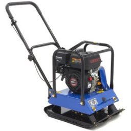 HBM Plato vibratorio Professional de 6,5 CV que incluye juego de ruedas y placa de protección de pavimentación 15000N