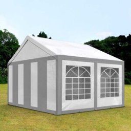 TOOLPORT 3x4 m Carpa para fiestas, PE 450, gris-blanco - (91119)