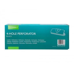Taladrador q-connect kf01238 negro 4 taladros abertura 1,6 mm capacidad 16 hojas
