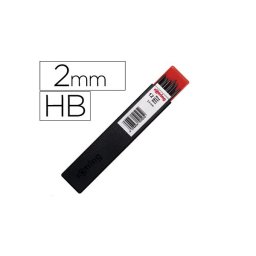 Minas rotring grafito 2 mm hb estuche de 12 minas