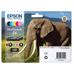 Cartucho de Tinta Epson Elephant Multipack 6-colours 24 Claria Photo HD