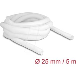 DELOCK 20811 - Funda trenzada de cierre automático 5 m x 25 mm, color blanco