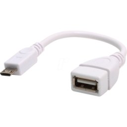 RPI USB-B/A 1 WT - Raspberry Pi - Micro USB (m) a USB Tipo A (f) OTG, 10cm, blanco