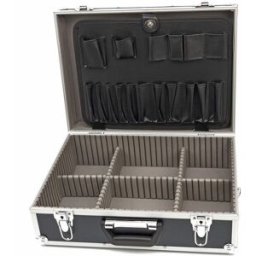 Caja de herramientas de aluminio HBM 45 x 33 x 15,5 cm. Con división universal
