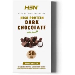 HSN Tableta chocolate negro hiperproteico con stevia (sin azúcar) - 100g - Snacks y Tentempiés - - 5 Servicios