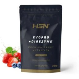 HSN Evopro (mezcla proteínas premium) + DigeZyme® 500g frutos rojos - Proteínas Liberación Secuencial - Polvo - 17 Servicios