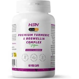 HSN Premium cúrcuma (BCM-95®) & Boswellia (Boswellin®) complex - 60 veg caps - Huesos y articulaciones - Cápsulas Vegetales - 60 Servicios