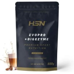 HSN Evopro (mezcla proteínas premium) + DigeZyme® 500g café con leche - Proteínas Liberación Secuencial - Polvo - 17 Servicios